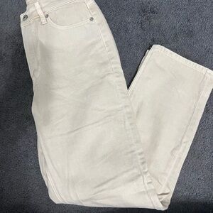 American Eagle Outfitters Women's Beige Straight Leg Jeans